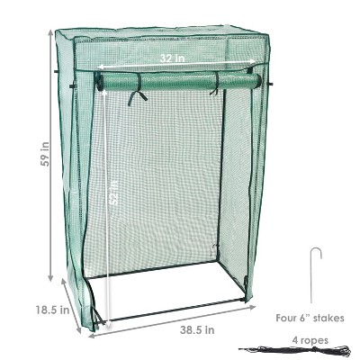Deluxe Portable UV-Protected Green Plant Starter Greenhouse with Roll-Up Door