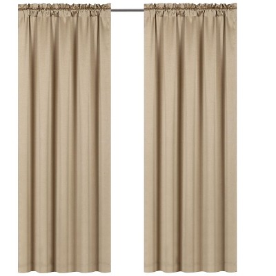 Kate Aurora Basic Faux Silk Rod Pocket Shimmery Sheer Single Window ...