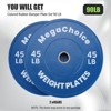 Rubber Bumper Weight Plates 10 LB 15 LB 25 LB 35 LB 45 LB 55 LB- 2 Inch Pairs Barbell Plates for Home Gym Strength Training - 3 of 4