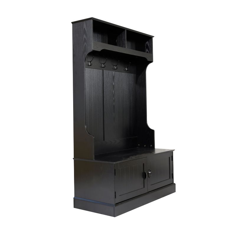 Emma and Oliver Hallway Tree with Storage Bench, Coat Hooks, and Upper Storage Compartments, 1 of 15