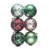 6pc Enchanting Subtle Nature Ornament Bundle, Set of Pine Green, Light Green, Mint Green, Pink and Matte Red Baubles| OrnamentallyYou - 2 of 4