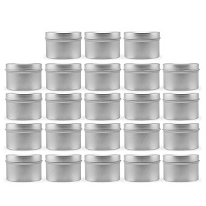 Cornucopia Brands 2oz Metal Tins/Candle Tins 24pk; Tiny Round Metal Containers with Slip-On Lids for Party Favors, Candle Making, Spices & Gifts - 1 of 4