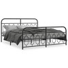 vidaXL Metal Bed Frame without Mattress with Footboard Black 76"x79.9" - 2 of 4