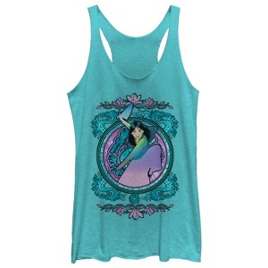 Women's Mulan Stained Glass Racerback Tank Top - 1 of 3