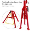 V Head Pipe Jack Stand,28-52 Inch Adjustable Height,1/8"-12" Capacity, 2500 lb Load Capacity,Steel Jack Stands with Portable Folding Legs - 4 of 4