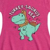 Girls' - Instant Message - Turkeysaurus Rex Fit & Flair Cap Sleeve Graphic Dress - 2 of 4