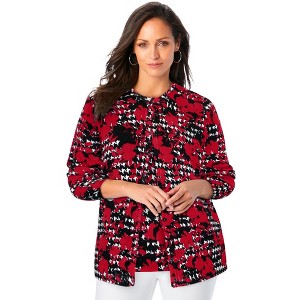 Jessica London Women's Plus Size Fine Gauge Cardigan - 1 of 4