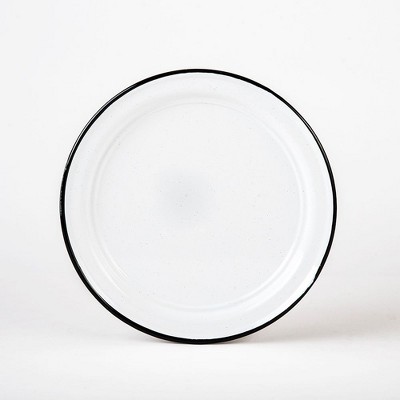 Granite Wire 12-Inch Enameled Steel Dinner Plate, Indoor/Outdoor Use,Fire & Oven Safe Everyday Dinnerware, Lightweight & Ideal for Camping, Kitchen