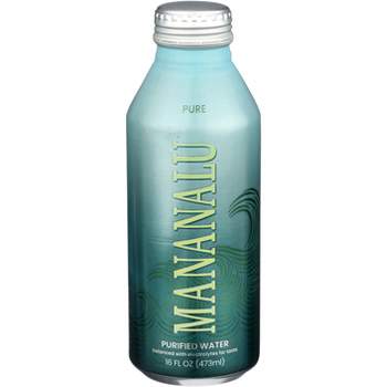 Mananalu Purified Water Aluminum Bottle - Pack of 12 - 16 fl oz