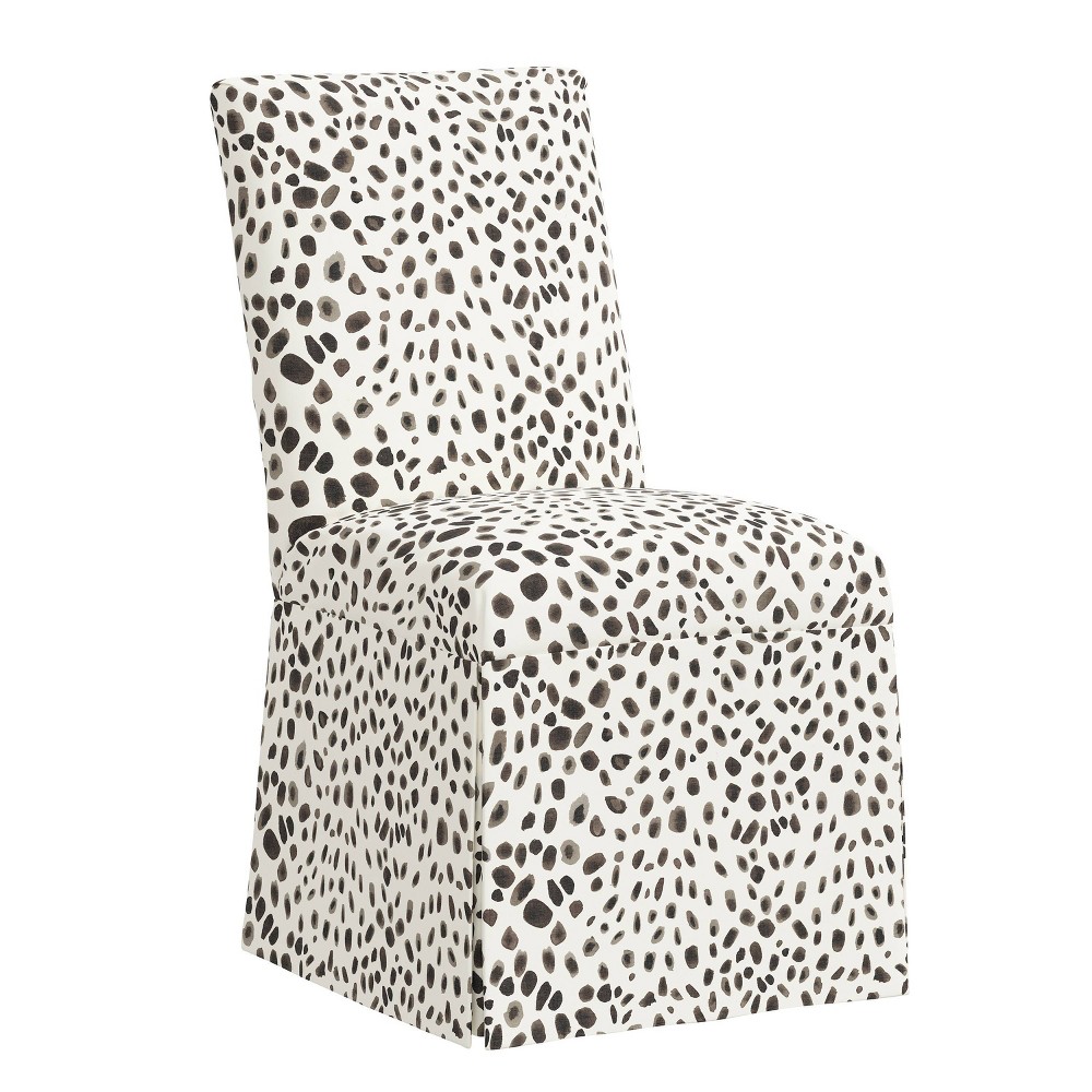 Skyline Furniture James Slipcover Armless Dining Chair Washed Cheetah Cream/Gray: Modern Cotton Upholstered