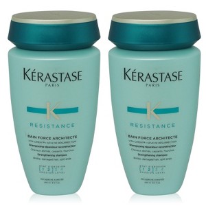 Kerastase Resistance Bain Force Architecte Reconstructing Shampoo 8.5 oz 2 Pack - 1 of 2
