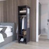 SEVOBAL Armoires 63 Inch Tall Wardrobe with Mirror Three Shelves Hanging Rod and Casters for Bedroom Storage, Black, 16"*19"*63" - 2 of 4