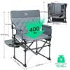 TIMBER RIDGE Portable Director Chair, Heavy Duty Camping Folding Chair with Compact Size with Side Pocket and Side Table, Support 400 Pounds - 3 of 4