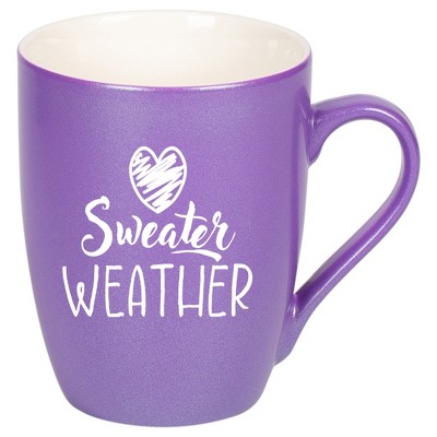 Elanze Designs Sweater Weather Passion Purple 10 ounce New Bone China Coffee Cup Mug