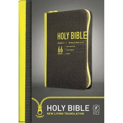 Compact Bible-NLT-Zipper Closure - (Hardcover)