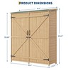 Wooden Outdoor Storage Cabinet with Waterproof Roof, Tall Garden Tool Shed with 2 Removable Shelves - 3 of 4