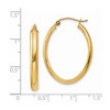 Black Bow Jewelry 3.5mm x 30mm Polished 14k Yellow Gold Domed Oval Hoop Earrings - 4 of 4