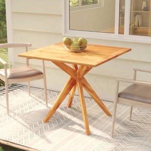 Garden Table Natural Wood Solid Acacia Wood Medium - 1 of 4