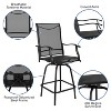 Merrick Lane Set of 2 Brett High Back Bar Height Swivel Patio Stools with Powder Coated Metal Frames and Textilene Upholstery - 3 of 4