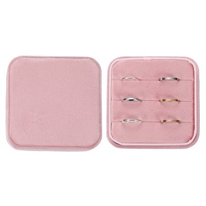 Unique Bargains Velvet Ring Organizing Display Mini 3 Slot Jewelry Storage Box - 1 of 4