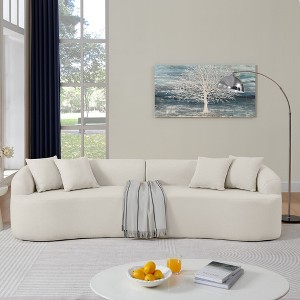Spassway Corduroy Lounge Chair, 27"H x 104"W, Perfect for Living Rooms, Bedrooms Reading Books, Beige/Brown Available - 1 of 4