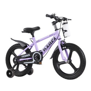 KWPZQEB Kids Bike for Ages 3-9 Years Old Boys Girls, 18 Inch High Carbon Steel Frame Kid's Bikes with Training Wheels, Multiple Colors - 1 of 4