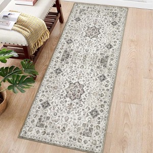 Boho Vintage Area Rug Farmhouse Traditional Floral Carpet for Living Room Hallway Runners Non Slip Indoor Floor Rugs - 1 of 4
