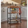 HomeStock  Austin Kitchen Cart, 30.5"W x 18.13"D x 36.25"H, Black - 3 of 4