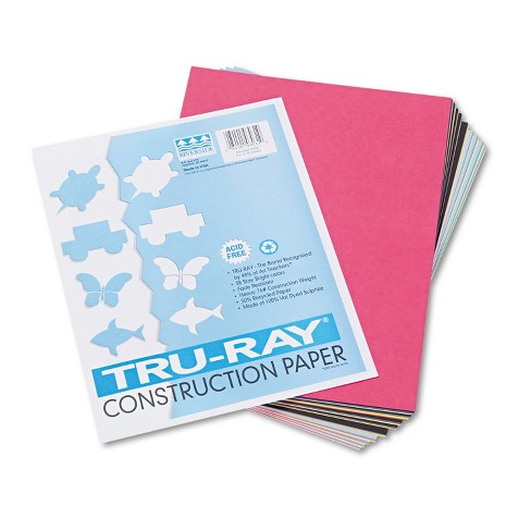 Tru-Ray Construction Paper, 76 lbs., 12 x 18, White, 50 Sheets/Pack