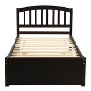 Twin Size Platform Bed Wood Bed Frame with Twin Size Trundle Bed -ModernLuxe - 4 of 4