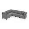 116" Chenille Upholstery U-Shaped Modular Sectional Sofa with 6 Storage Seats, 6-piece DIY Combinations Sofa - 2 of 4