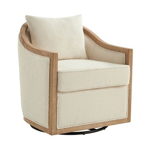 Gordon  Farmhouse Rattan Solid Wood Armchair with Solid Wood Edging|ARTFUL LIVING DESIGN-IVORY - 1 of 4
