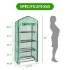 SEVOBAL Greenhouse Iron Pipe Steeple With 8 Pieces Grid Flower Stand With Zipper Rolling Door PE Green House Walk in Planting, Black, 70"*49"*8" - 3 of 4