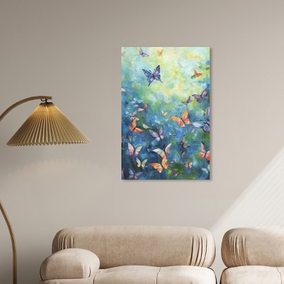 Art Remedy Aesthetic Butterflies Multicolor Canvas Wall Art, 24" x 36"
