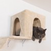 SEVOBAL Pet Tower Furniture with 2 Cat Condos House, 3 Cat Wall Shelves, 2 Ladder, 1 Cat Perch, Sisal Cat Scratching Posts Pad, Beige, 12"*13.55"*28" - 4 of 4