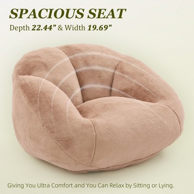 MOONMISS Faux Fur  Comfy Large Beanbag Chair with Filler,Floor Sofa, Accent Couch for Living Room Bedroom Game Room