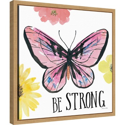 Beautiful Butterfly I Framed Canvas Print with Inspirational Message