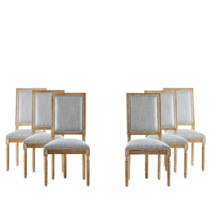 Christopher Knight Home Carina French Country Rubberwood Upholstered Dining Chair (Set of 6) - 1 of 4