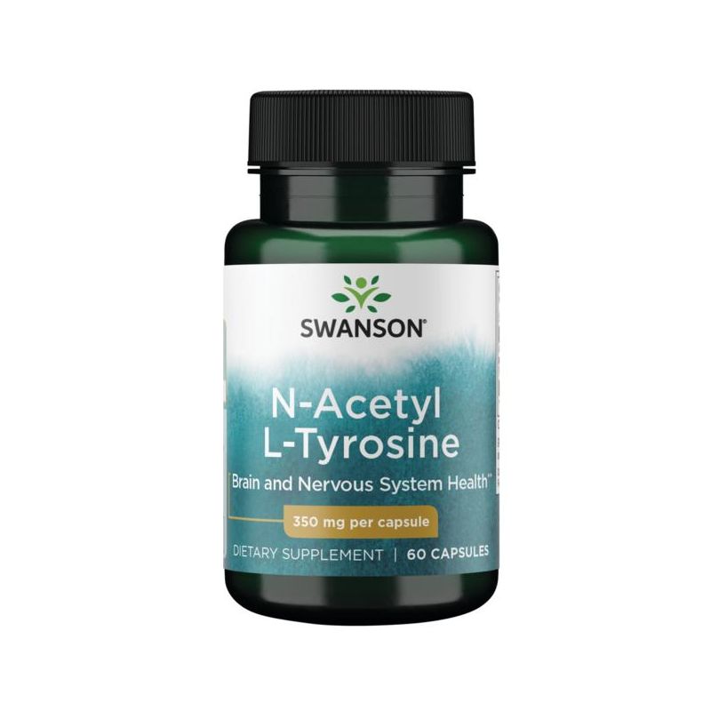Swanson Dietary Supplements N-Acetyl L-Tyrosine 350 mg 60 Caps, 1 of 4