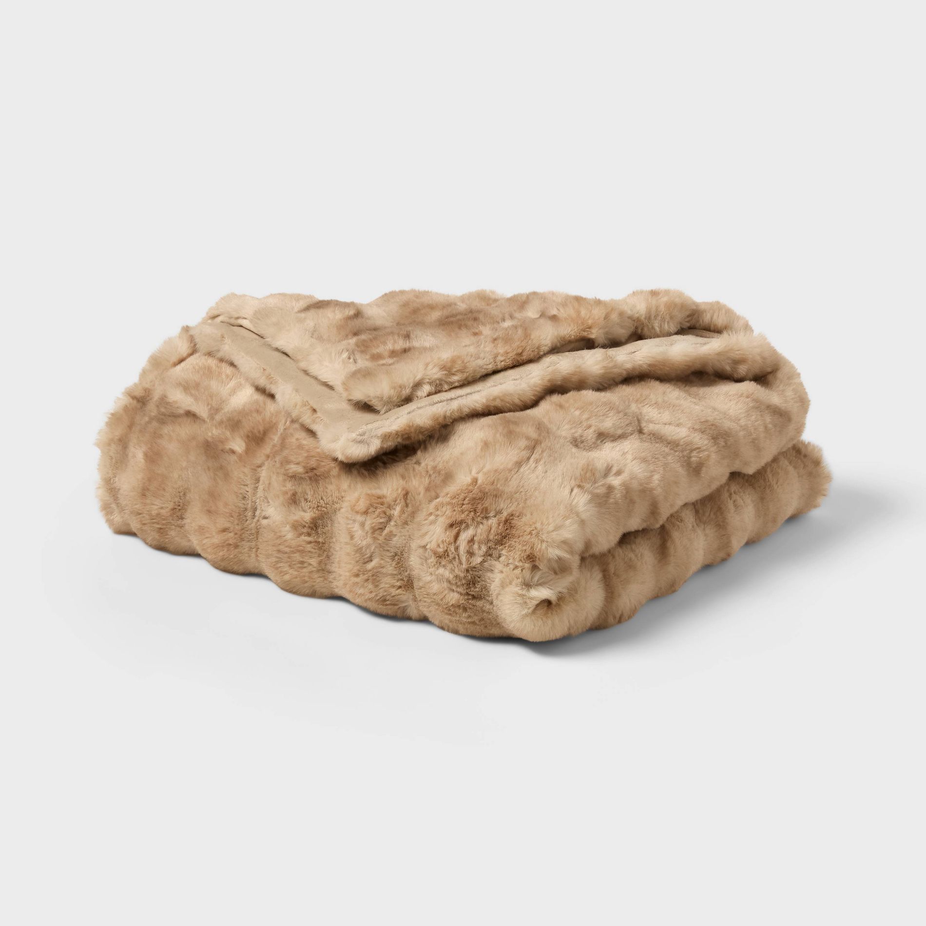 Bubble Fur Blanket True Khaki - Threshold™