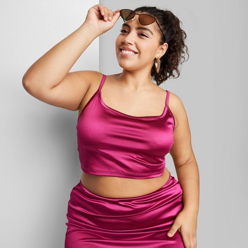 Women's Shine Knit Tiny Tank Top - Wild Fable™ Magenta 3x : Target