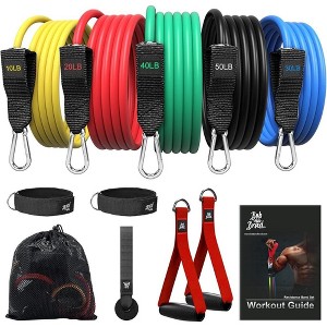 Bob and Brad Resistance Bands Set for Workout Stackable Up to 125-150 lbs, Exercise Bands with Door Anchor, Ankle Straps, Handles and Carry Case - 1 of 4