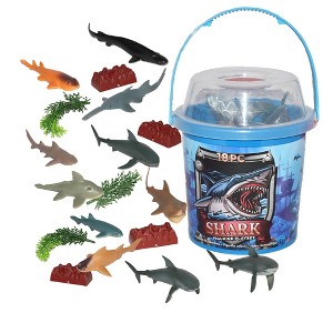 Wild Republic Bucket Shark Figurines, 18 Pieces - 1 of 1