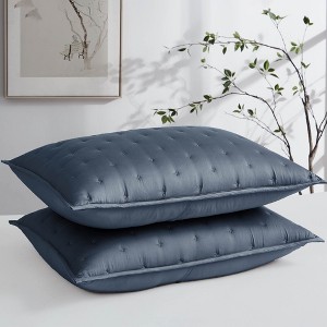 Southshore Fine Living, Set of 2 Quilted Shams, Luxurious 300-thread-count 100% rayon from bamboo - 1 of 3