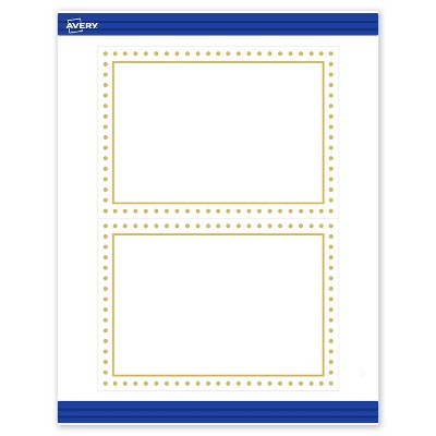 Avery 5" x 7" Cards, Gold Border with Gold Dots, 20 ct