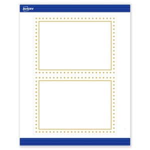 Avery 5" x 7" Cards, Gold Border with Gold Dots, 20 ct - 1 of 4