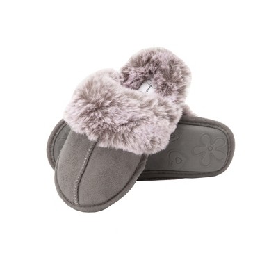 Fuzzy Comfy Warm Memory Foam Sherpa Slippers With Satin Bow Jessica Simpson Girls Slip-on Clogs 