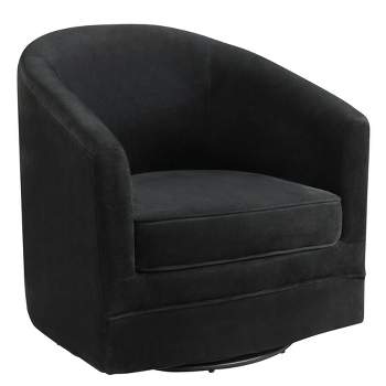Costway Set Of 2 Modern Swivel Barrel Chair Velvet Accent Chair With ...