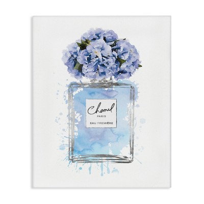 Stupell Industries Blue Flowers Perfume Bottle, 16" x 20"