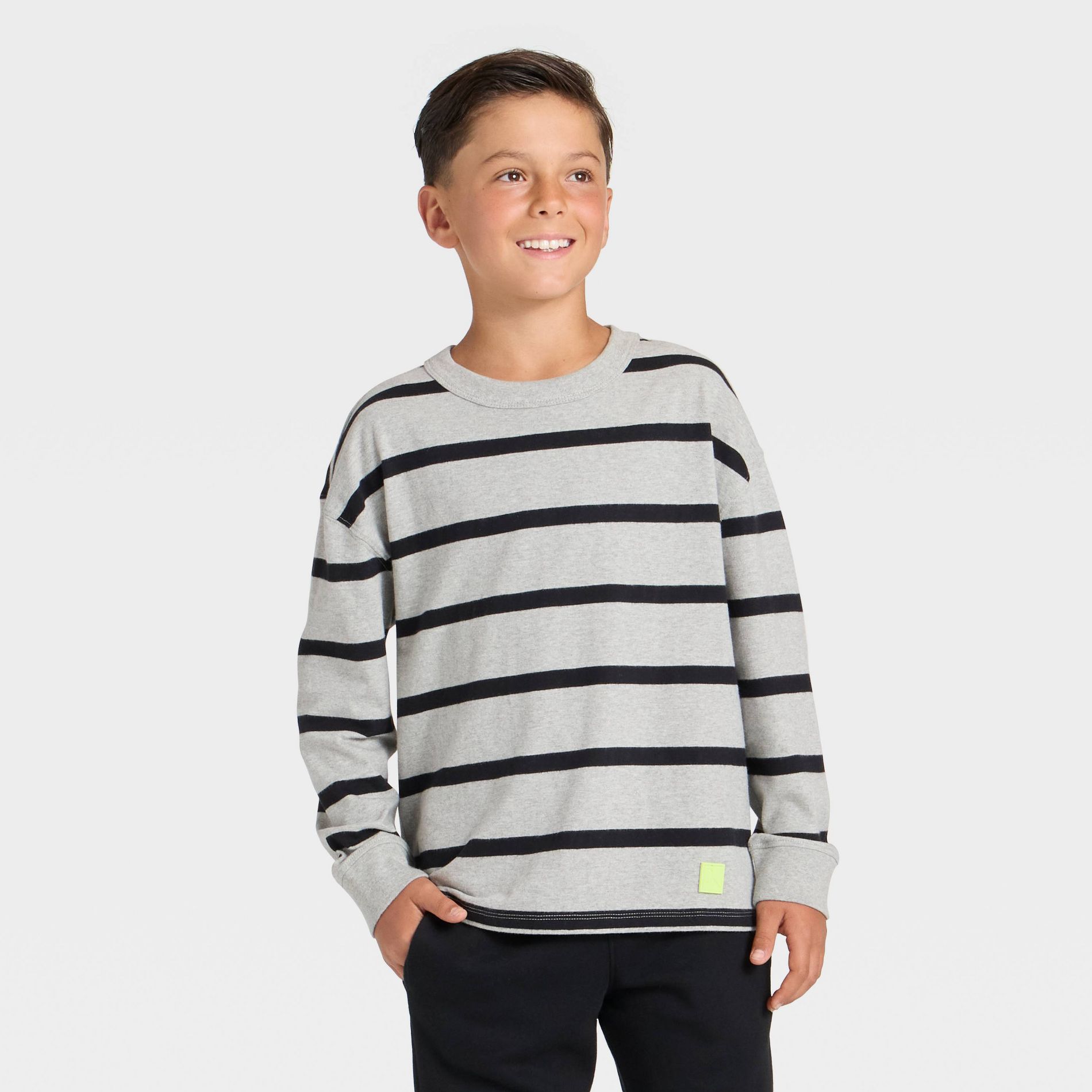 Boys' Long Sleeve Striped Oversized Fit T-Shirt - Cat & Jack™